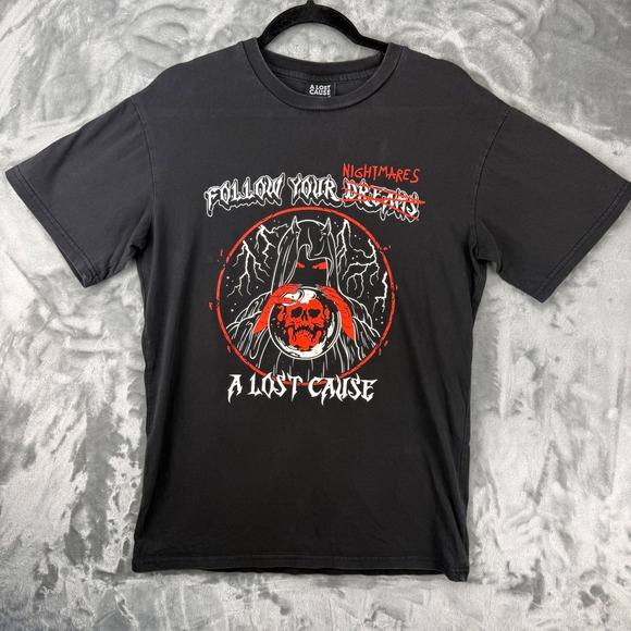 A Lost Cause Other - A Lost Cause Follow‎ Your Nightmares Reaper Graphic T-Shirt Mens Medium Black